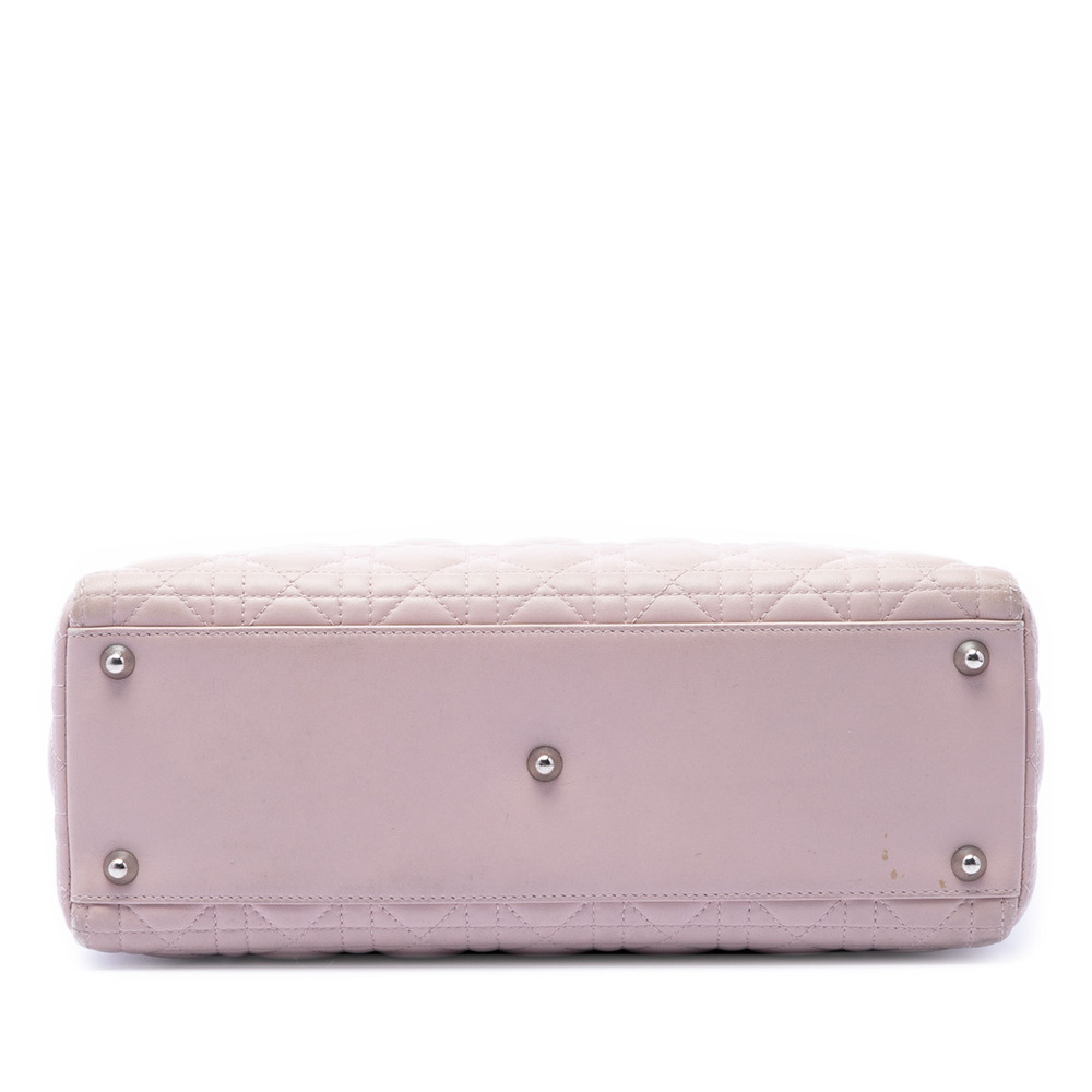 Pre-Loved Dior Large Lambskin Cannage Lady Dior - Picture 3 of 7